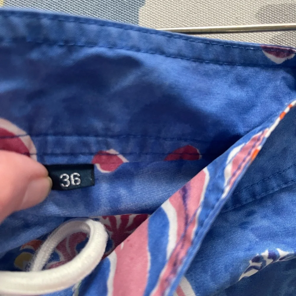 Polo Ralph Lauren Traveler Swim Trunks Tropical Palm Floral Blue Size 36